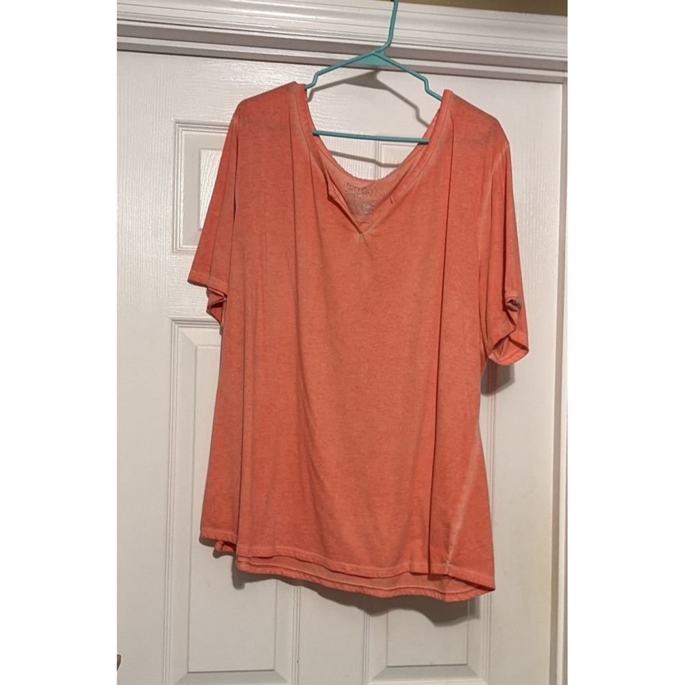 ORANGE Women's Plus Size V Neck Shirt Size 3X, Plus Size shirts for women Sz 3X